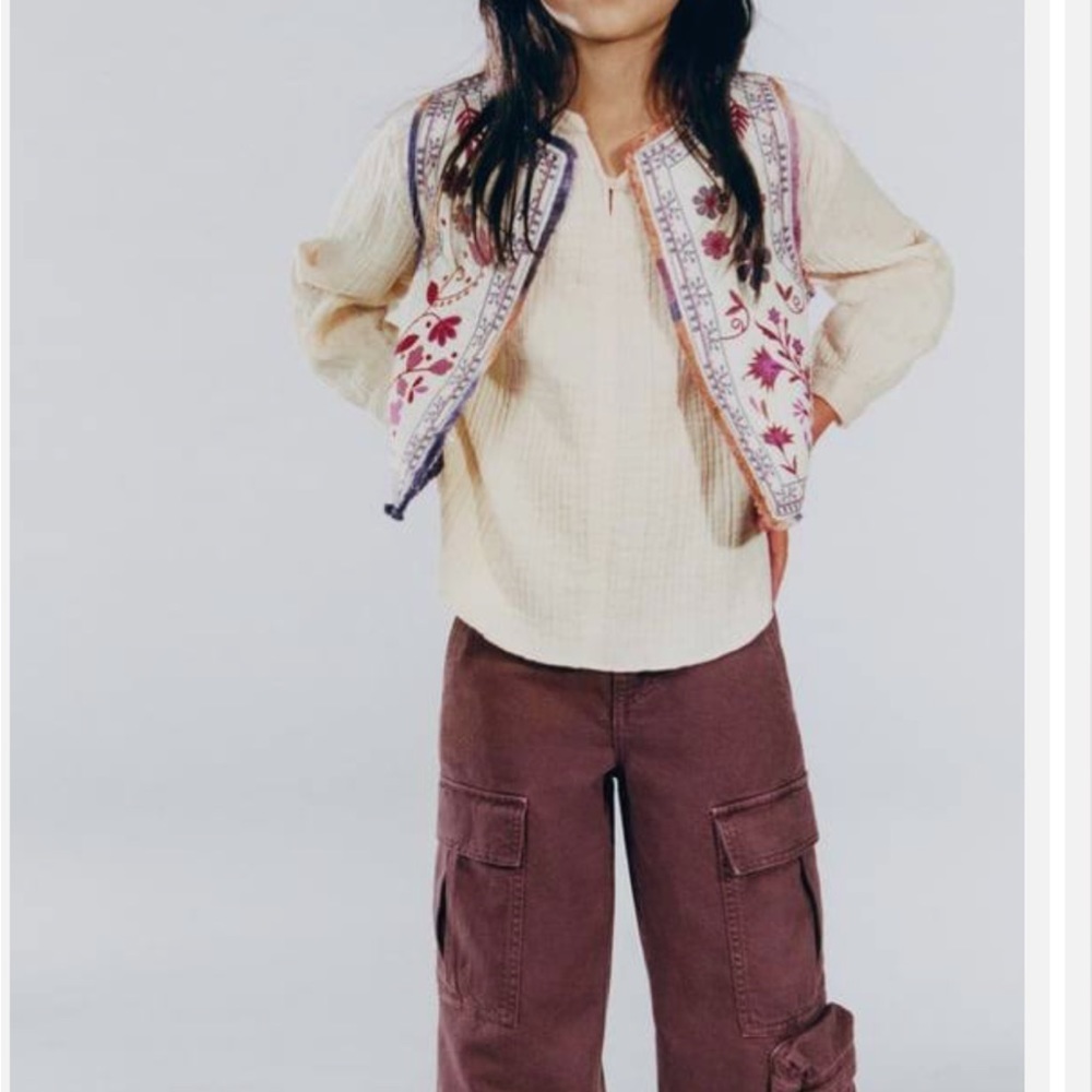 Girls Zara textured shirt NWT